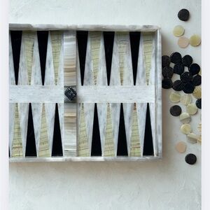 Vintage onyx & marble Backgammon Set
